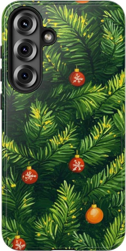 Festliche Tannenzweige mit Christbaumschmuck – Hülle Kompatibel mit Samsung Galaxy S25 Plus