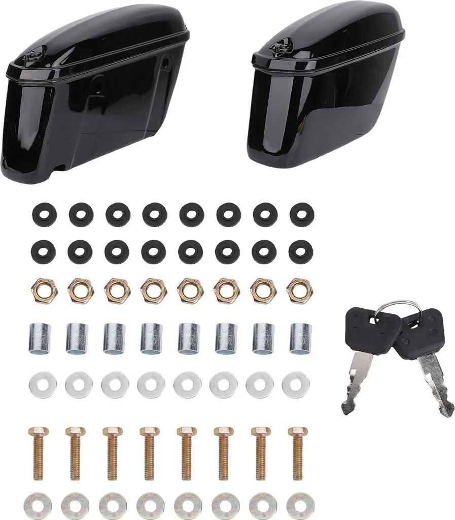 Valises latérales de moto universelles 22L noir brillant en ABS dur