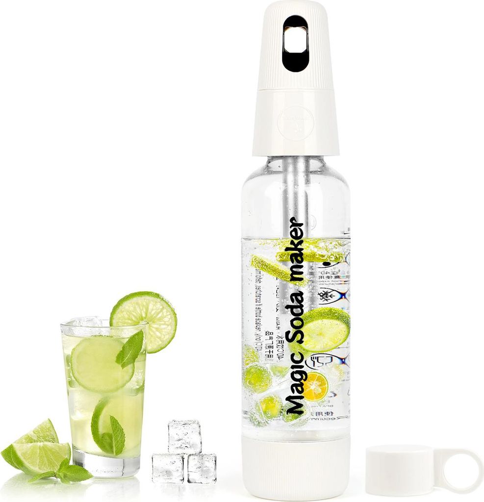 Tragbarer Sodawasser-Sprudler 1 L, kompakt & CO2-betrieben, Ein-Knopf-Bedienung, ideal für Zuhause, Reisen & erfrischende Getränke