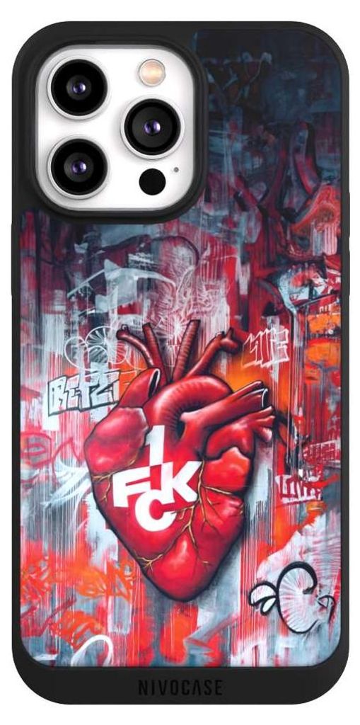 NIVOCASE Handyhülle für Apple iPhone 14 Pro Max Hülle NIVOpure Case Schwarz 1. FC Kaiserslautern 1. FCK Herz