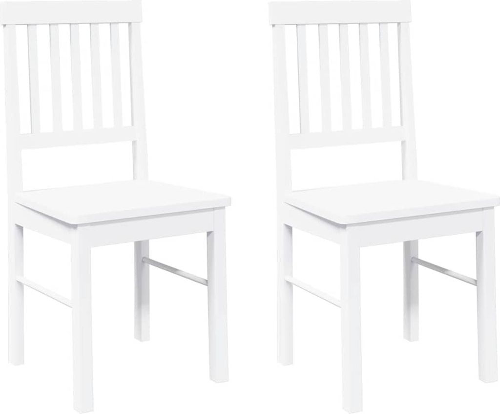 "im Sonderangebot" Esszimmerstühle 2er-Set - Küchenstuhl Modernes Design -Weiß Massivholz Gummibaum - NeuMöbel8623214
