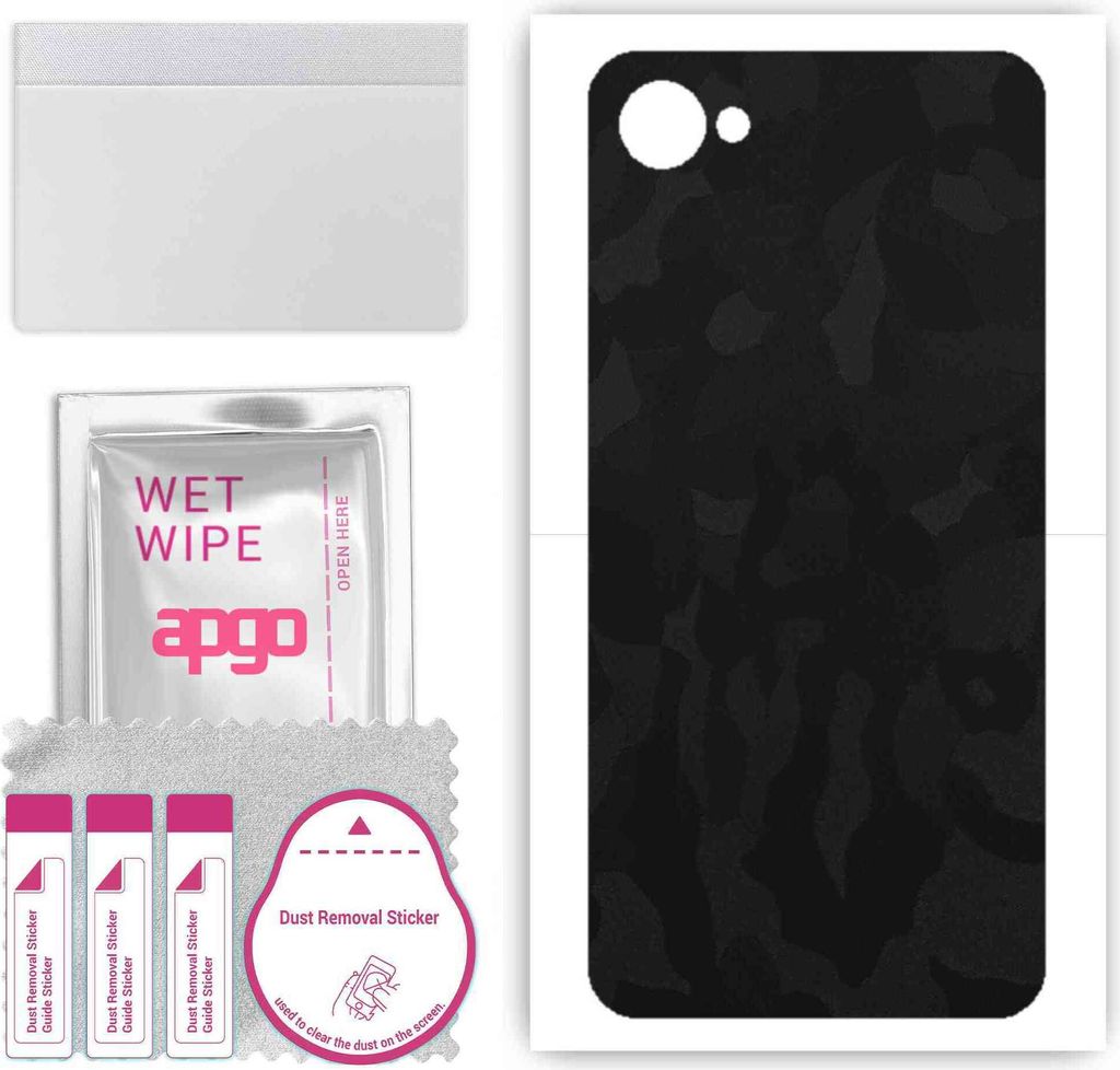 apgo Rückseite Schutzfolie, Skin, kompatibel mit HTC Desire 12, Hinten Displayschutzfolie aus Vinylfolie, kratzfest, einfache Montage - Schwarzes ...