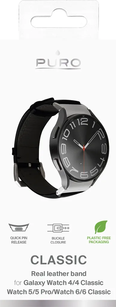 Accessoire Chic pour Samsung Galaxy Watch 6 : Bracelet Cuir et Argent