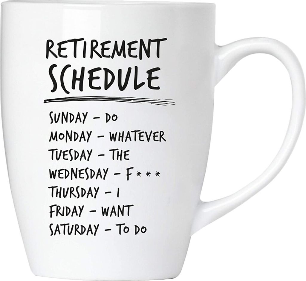 BRUBAKER - Retirement Schedule - Kaffeetasse aus Keramik - 300 ml - Kaffeebecher