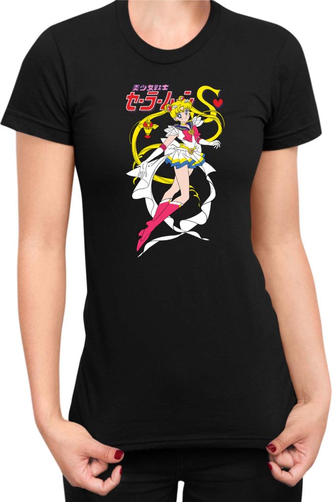 Damen T-Shirt Manga Japan Anime Comics Animation Sailor Anime Manga Moon 0020, Lady L / Schwarz