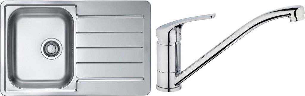 Alveus Sets - Spüle-Set Line 80 und Armatur Riviera + Geschenk, chrom SETA271