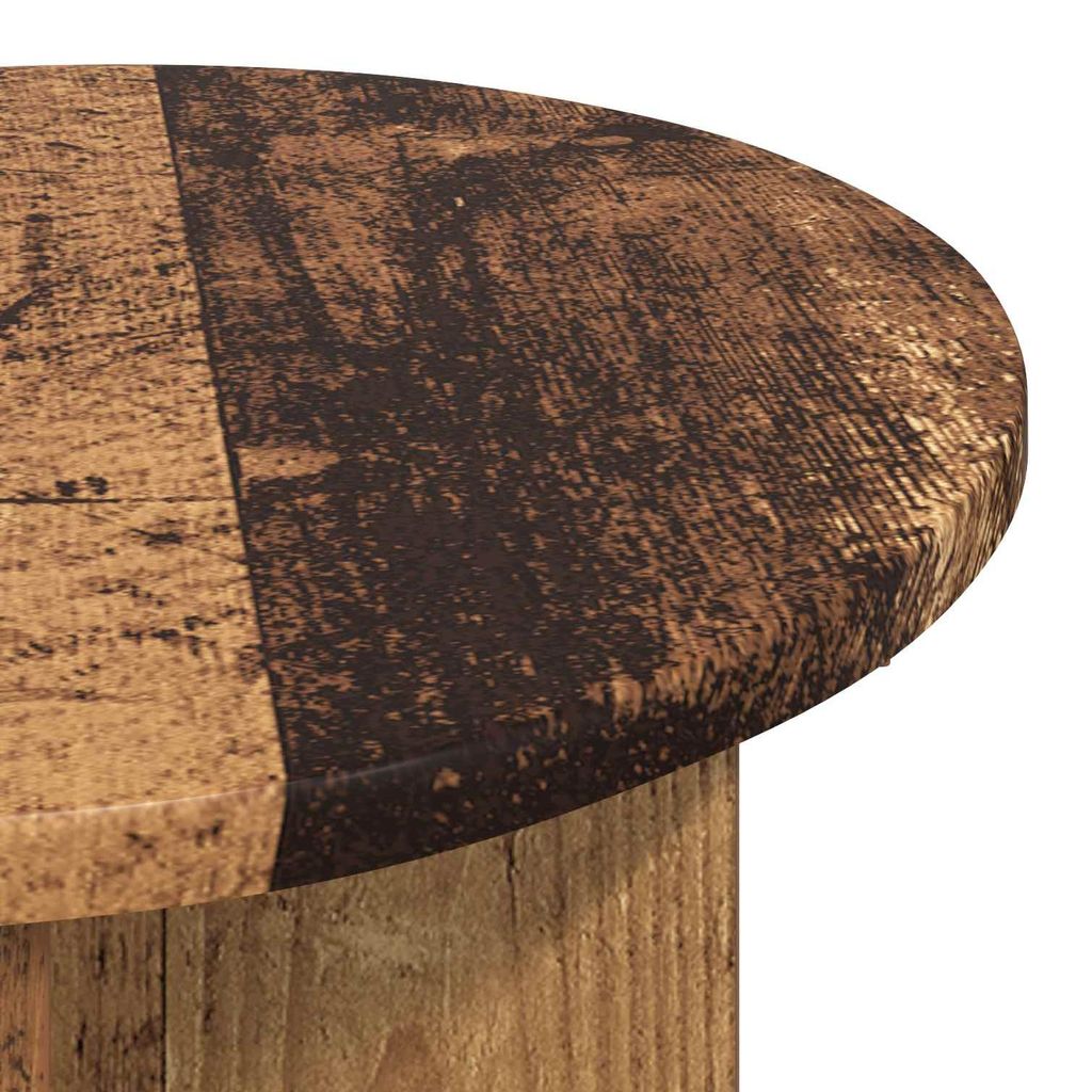 vidaXL Beistelltisch mit Speicher Altholz Ø 39 x 38 cm Holzwerkstoff