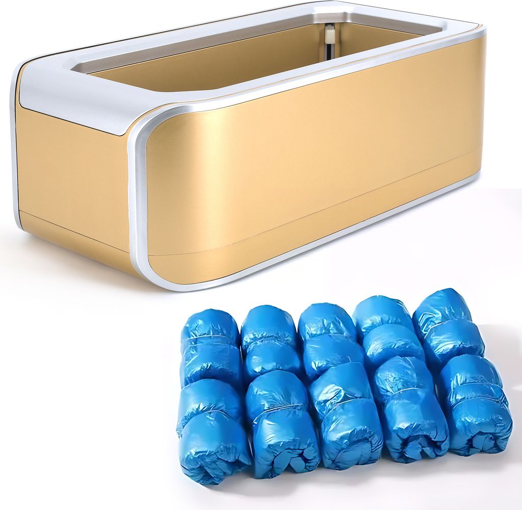 Automatischer ueberschuhspender - ueberschuhautomat mit 100 Stueck rutschfesten Einwegueberzuegen, tragbarer ueberschuhautomat fuer den Innenbereic...