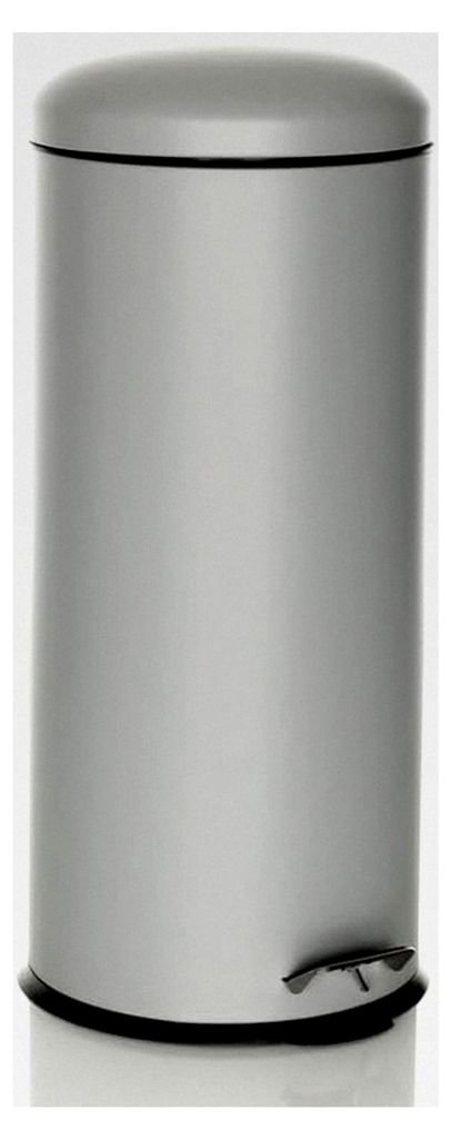 Mülleimer 30 Liter CLEAN VIII Metall Abfalleimer, hygienischer Treteimer Grau