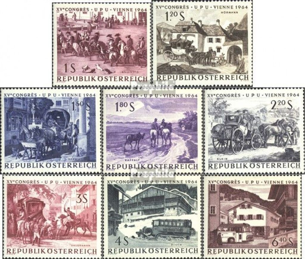 Briefmarken Österreich 1964 Mi 1156-1163 (kompl.Ausg.) gestempelt Weltpostkongress