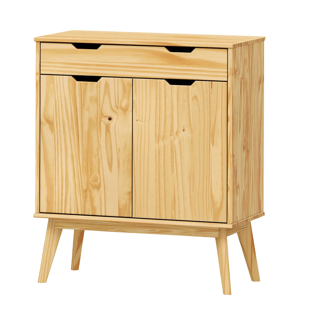 Commode laquée BONITO : 2 Portes, 1 Tiroir pour un rangement chic