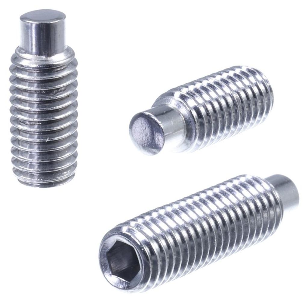 SECCARO Gewindestift mit Innensechskant und Zapfen M8 x 20 mm, Edelstahl V2A VA A2, DIN 915 / ISO 4028, 20 Stück