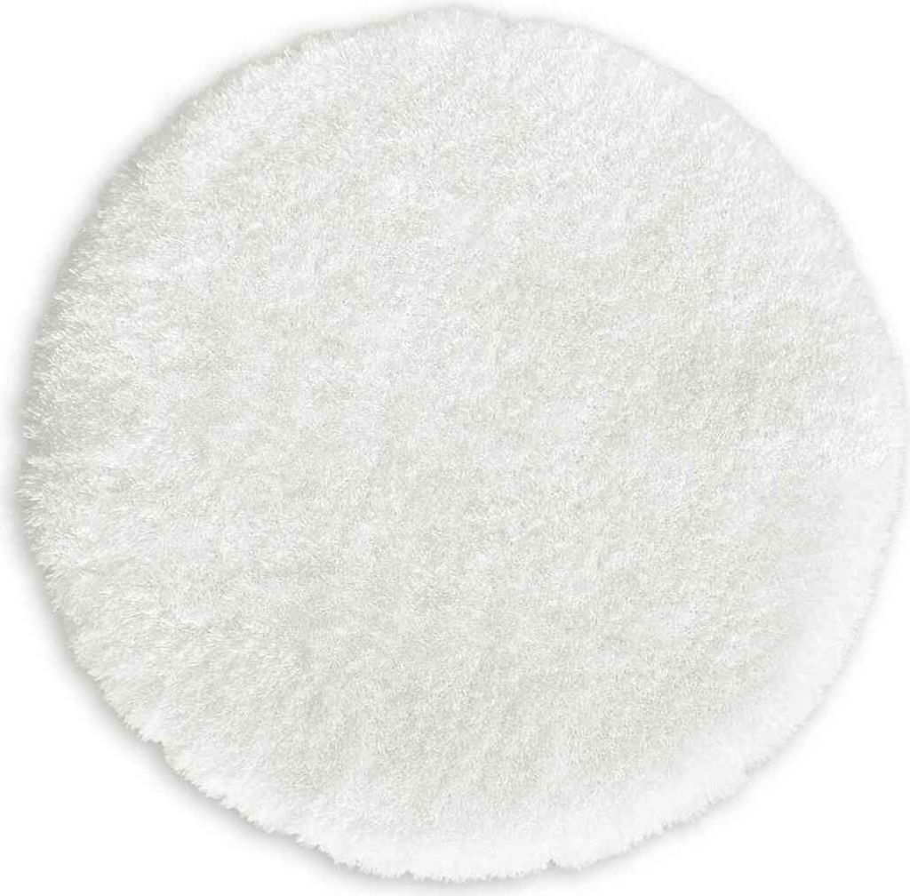 WohnDirect Hochflor Badematten Rund MALMÖ Weiß Ø 71 cm