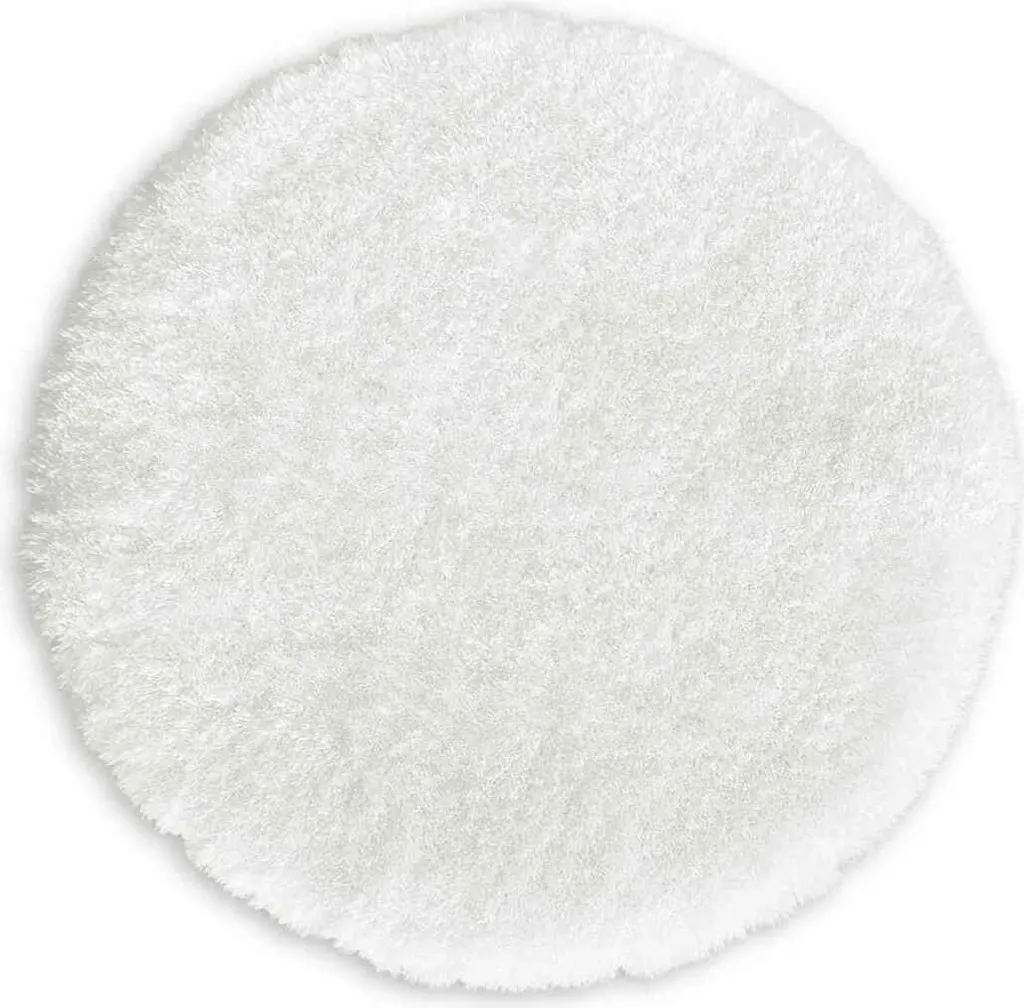 WohnDirect Tappeto da bagno a pelo alto rotondo MALMÖ Bianco Ø 71 cm