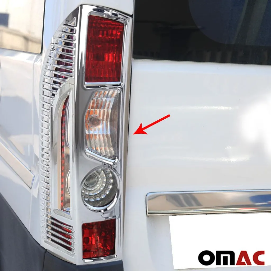 Modanatura Faro Posteriore Fiat Ducato 2006-2014 Cromo ABS 2pz Argento