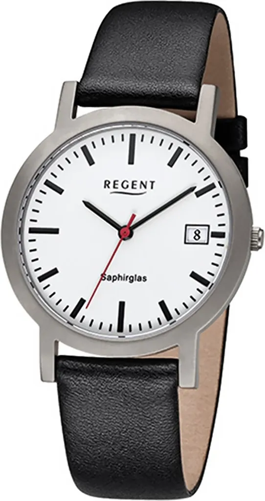 Montre homme titane hypoallergénique Regent F-1108 légère avec bracelet cuir