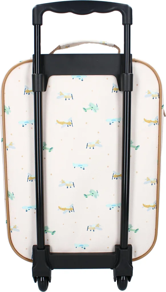 Trolley Vadobag Beige avec Imprimés Avion - Valise Légère à Roulettes