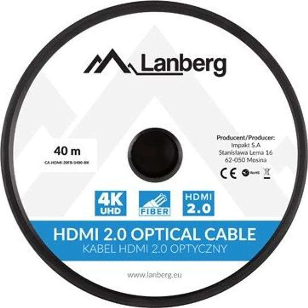Esperienza Cinema 4K con Cavo HDMI Ottico Lanberg 40 Metri