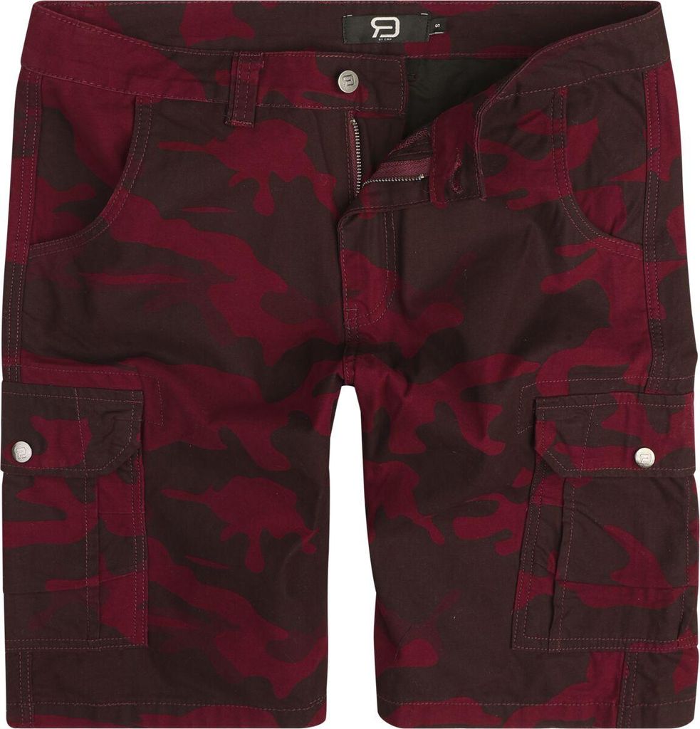 RED by EMP Herren rote Shorts mit Pigmentdruck M