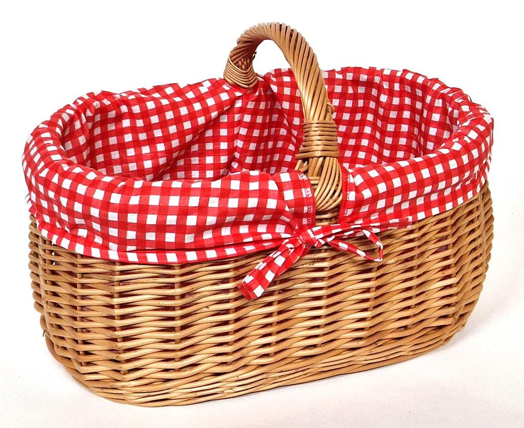 Einkaufskorb aus Weide 44 x 30 cm mit Textileinlage R1 Produktbild 