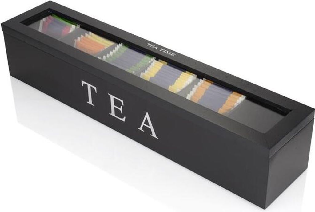 Theedoos zwart 43x90x87cm 6-vaks Produktbild 3