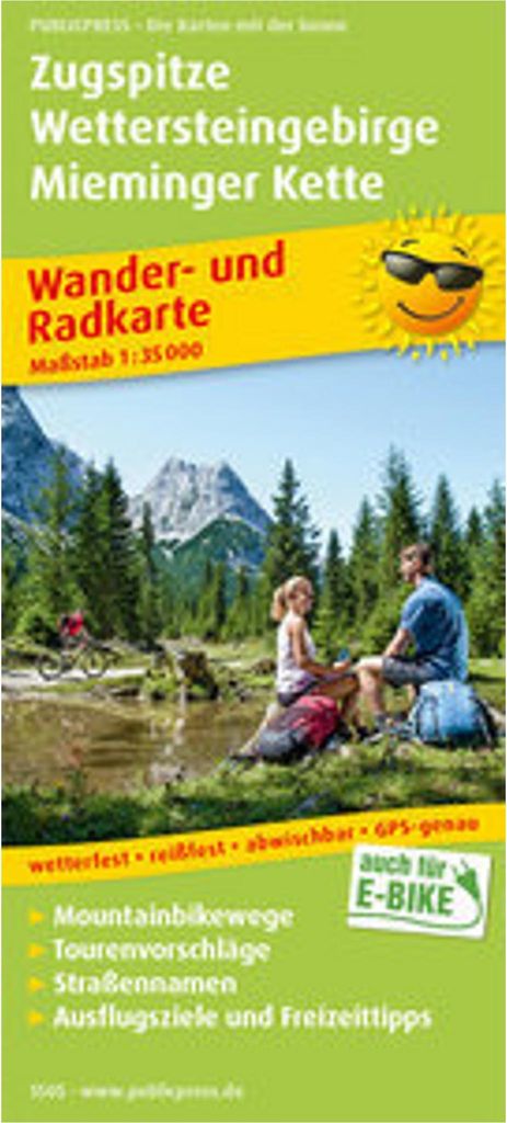 Zugspitze - Wettersteingebirge - Mieminger Kette. Wander- und Radkarte 1 : 35 000
