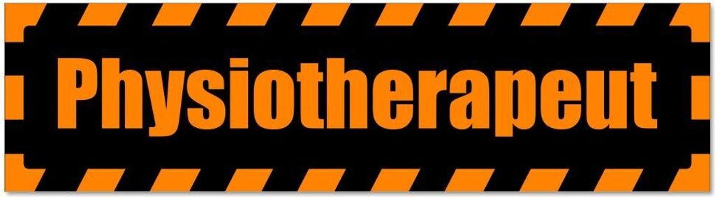 Kiwistar - Autoaufkleber - Orange - Schwarz - 45 x 12 cm - Physiotherapeut gestreift - Hinweis Aufkleber Sticker für Auto, Kfz, Fahrrad, PKW, LKW