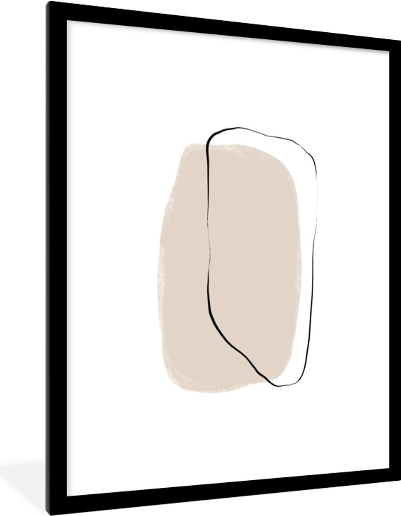 MuchoWow Gerahmtes Poster Minimalismus - Gestaltung - Pastell 60x80 cm - Poster mit Schwarzem Bilderrahmen Wandposter Rahmen Foto Bilder - Wohnzi...