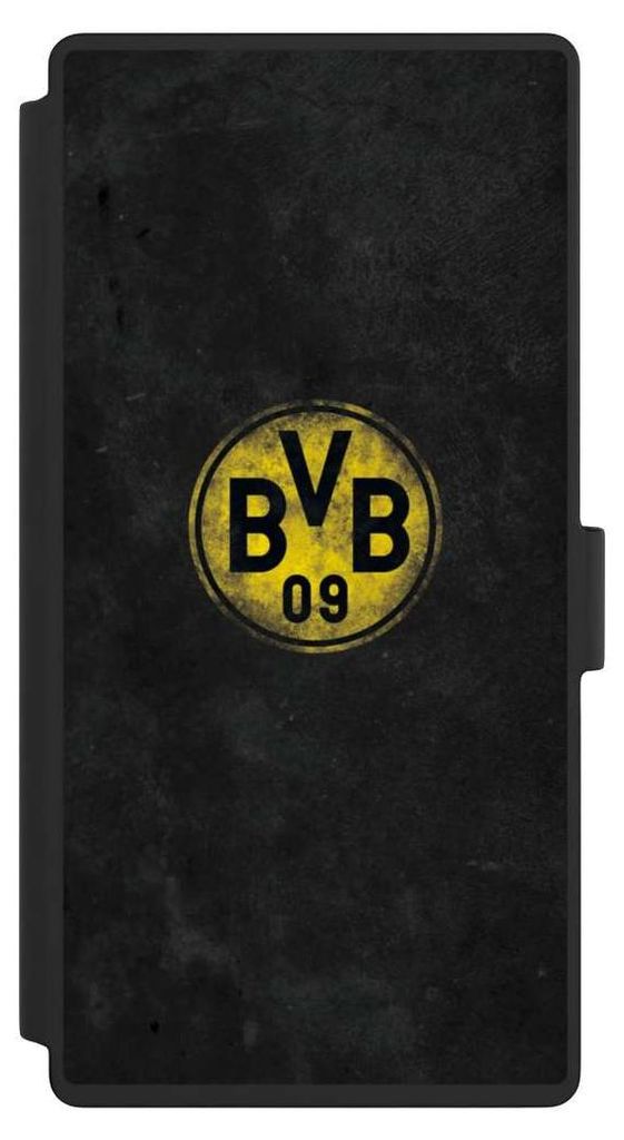 NIVOCASE Klapphülle für Samsung Galaxy S23 Ultra Handyhülle aus Kunst Leder NIVOflip schwarz BVB Borussia Dortmund Fanartikel