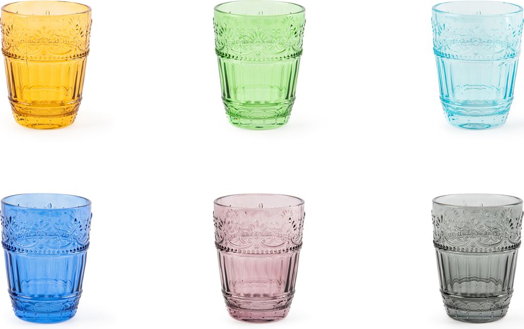 Excelsa set von 6 wasserglas Country Flower glas 30 cl bunt