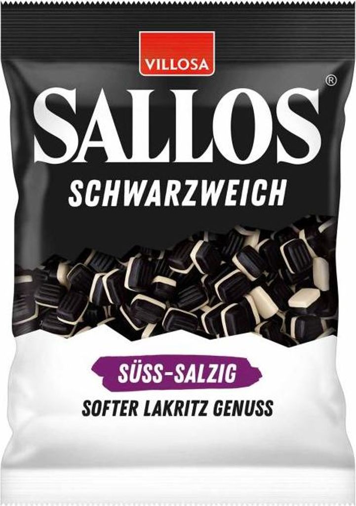 Sallos Schwarzweich Süß Salzig Weichlakritz mit Produktbild 
