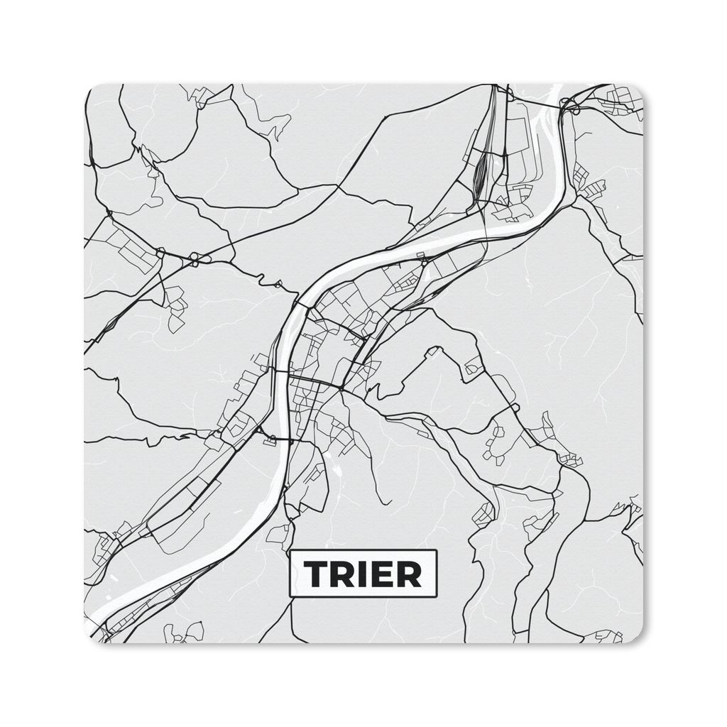 MuchoWow Mauspad Mousepad Karte - Stadtplan - Deutschland - Trier- Karte 20x20 cm - Mousepads - Maus Mat - Pad - Mausunterlage - Desk Mat - Burea...