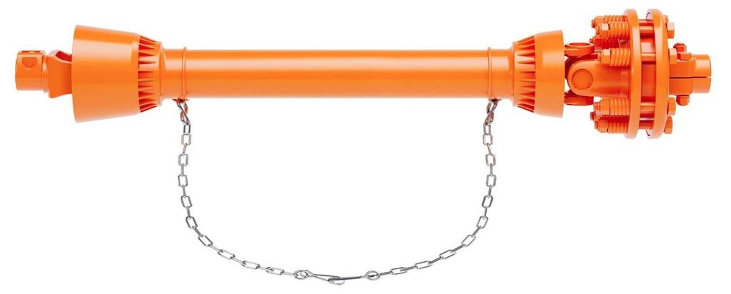 Zapfwelle - Serie 4 - Verstellbar 109–145 cm - Sechszahn 35 mm Beidseitig - Legierter Stahl - Für Traktor, Mulcher/Mäher - Orange
