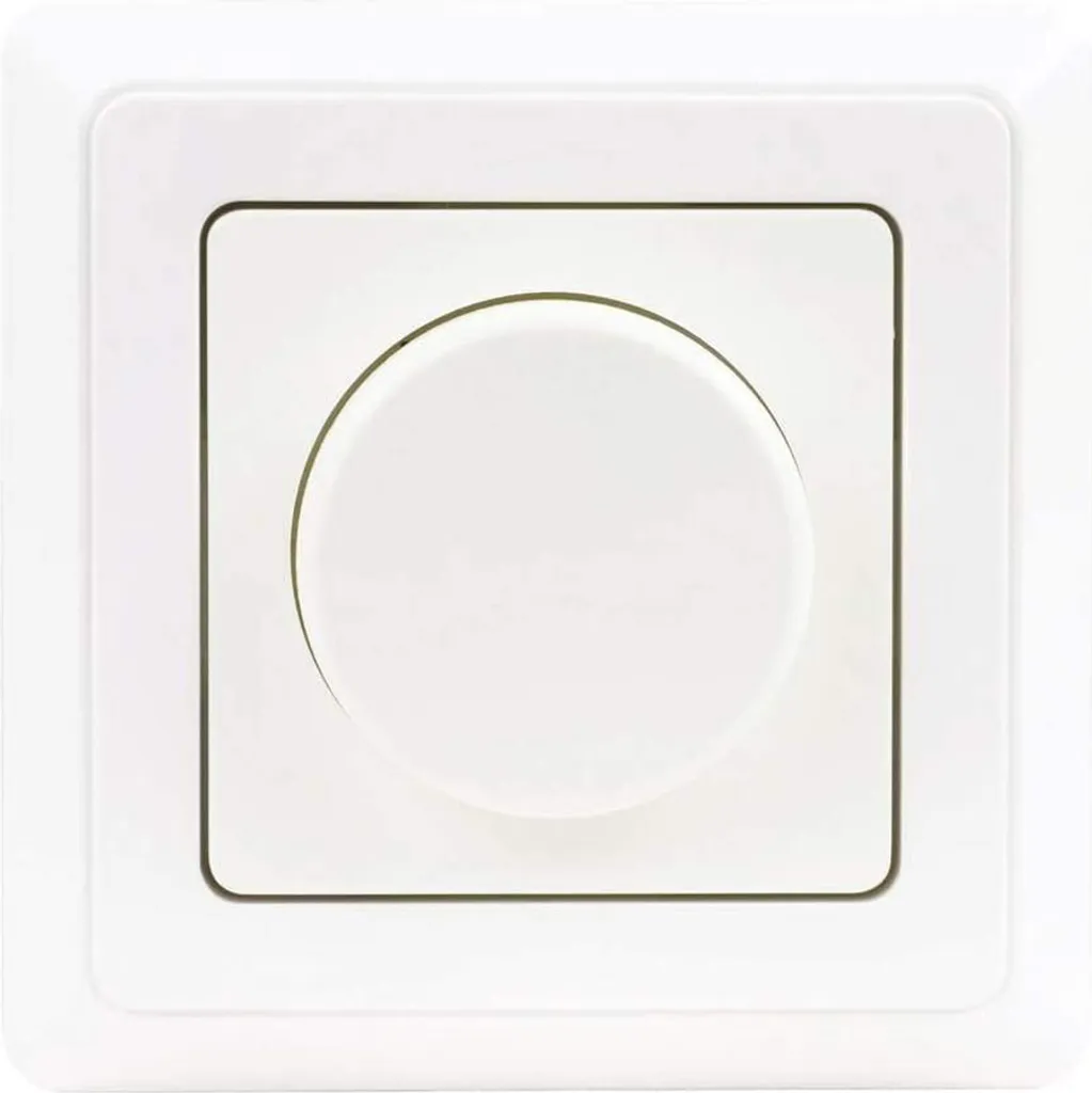 Variateur rotatif universel blanc REV Dimmer Uni avec plaque de finition