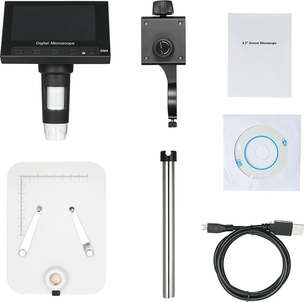 Microscope numérique LCD 4,3 pouces 1000X 720P avec support de soudure - 7