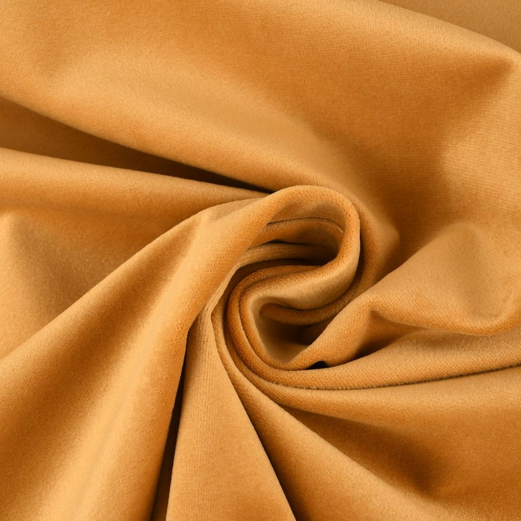 Möbelstoff Bezugstoff Samtstoff Samt senfgelb ocker 140cm