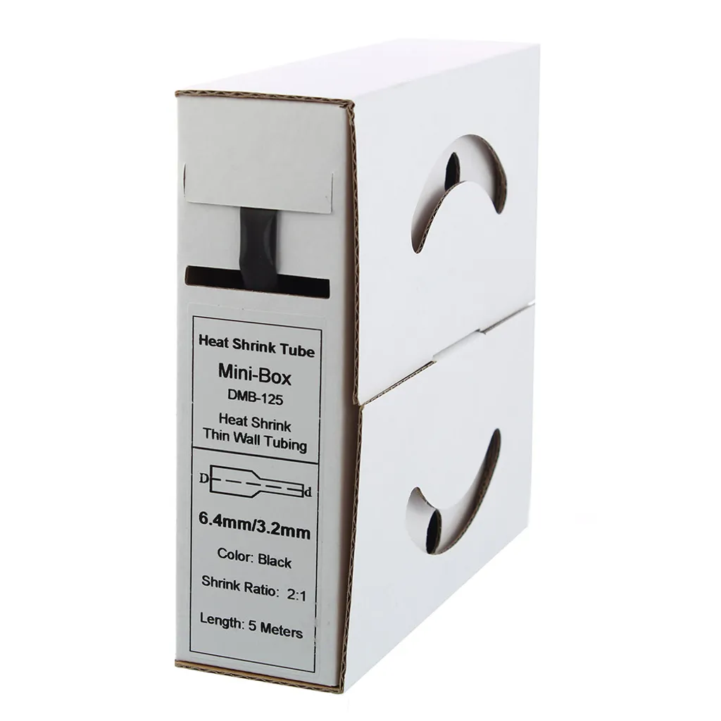 Gaine thermorétractable contre les faux contacts noire 5m