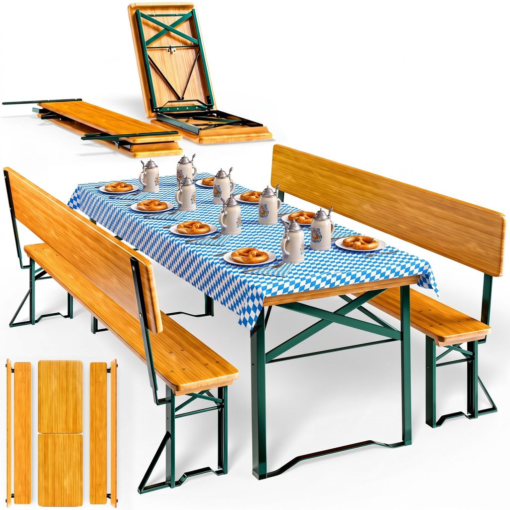CASARIA Bierzeltgarnitur mit Lehne 170 cm Produktbild  KI-generiertes Bild