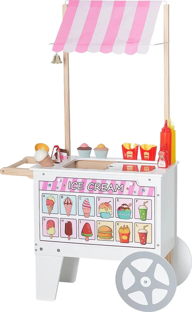 Marchande de glaces jouet d'imitation avec congélateur et accessoires jeu