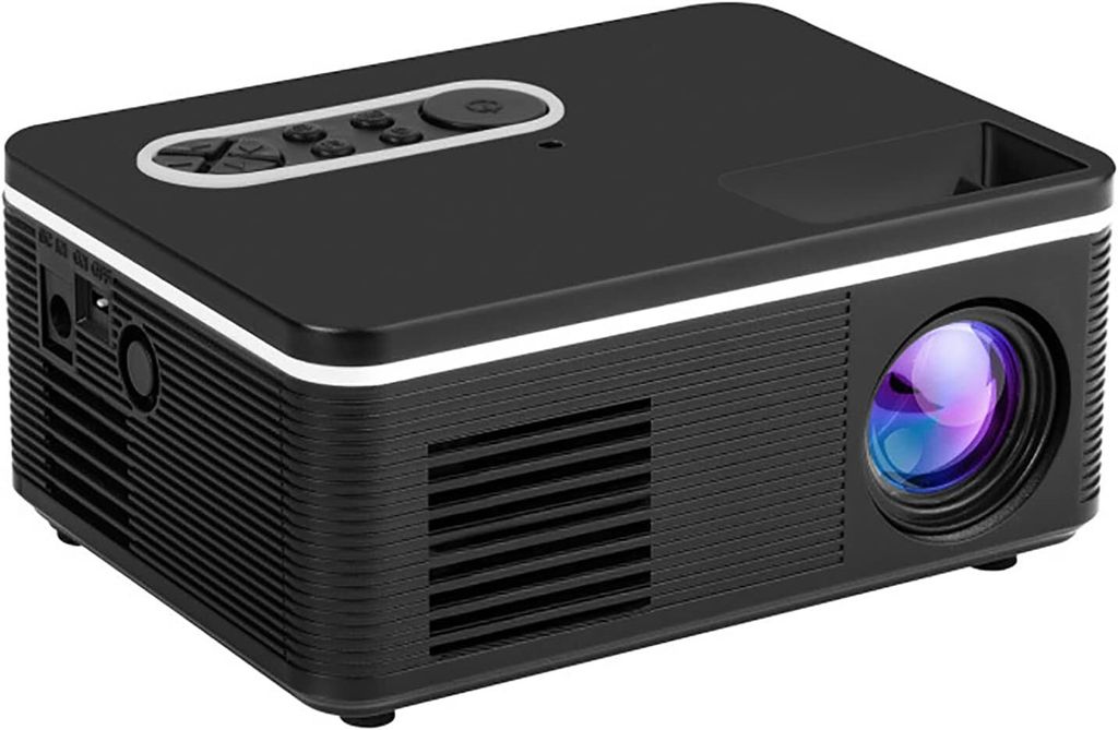 H90 1080P Voll MINI LED Projektor 3D Beamer Heimkino Unterstützung Für TV 360XBOX LAPTOP TF PAV/VGA/USB/TF/HDMI-kompatibel(Schwarz)