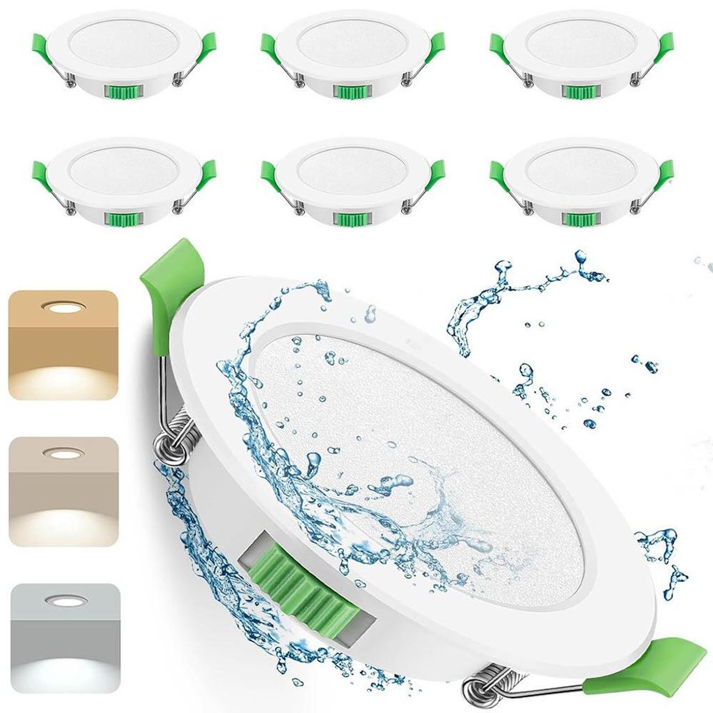 Ensemble de 6 spots LED encastrables 230V, 7W. Diamètre de Image du produit 