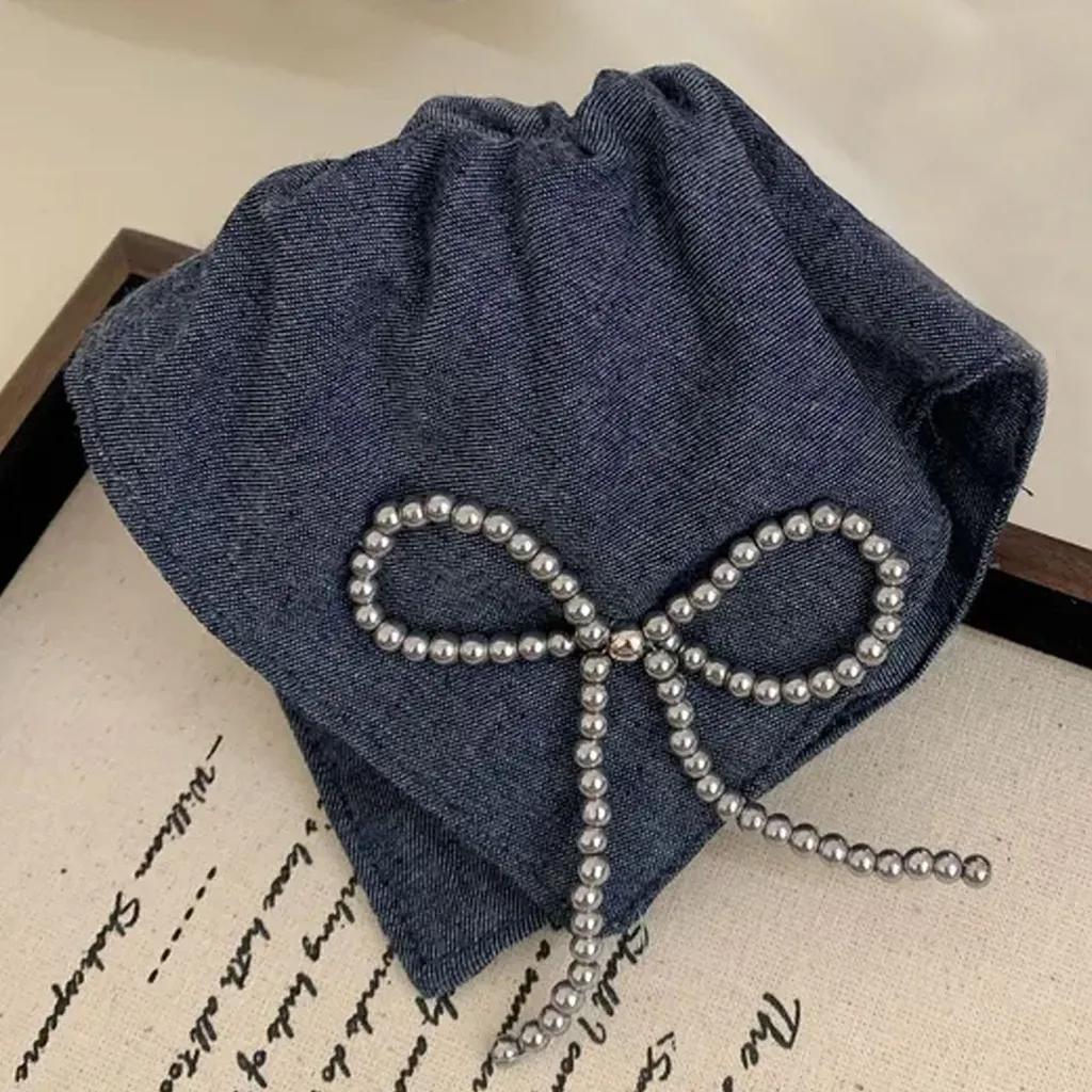 Maxi Fiocco Capelli Denim & Silver | Accessorio Urban Chic 2026 - 3