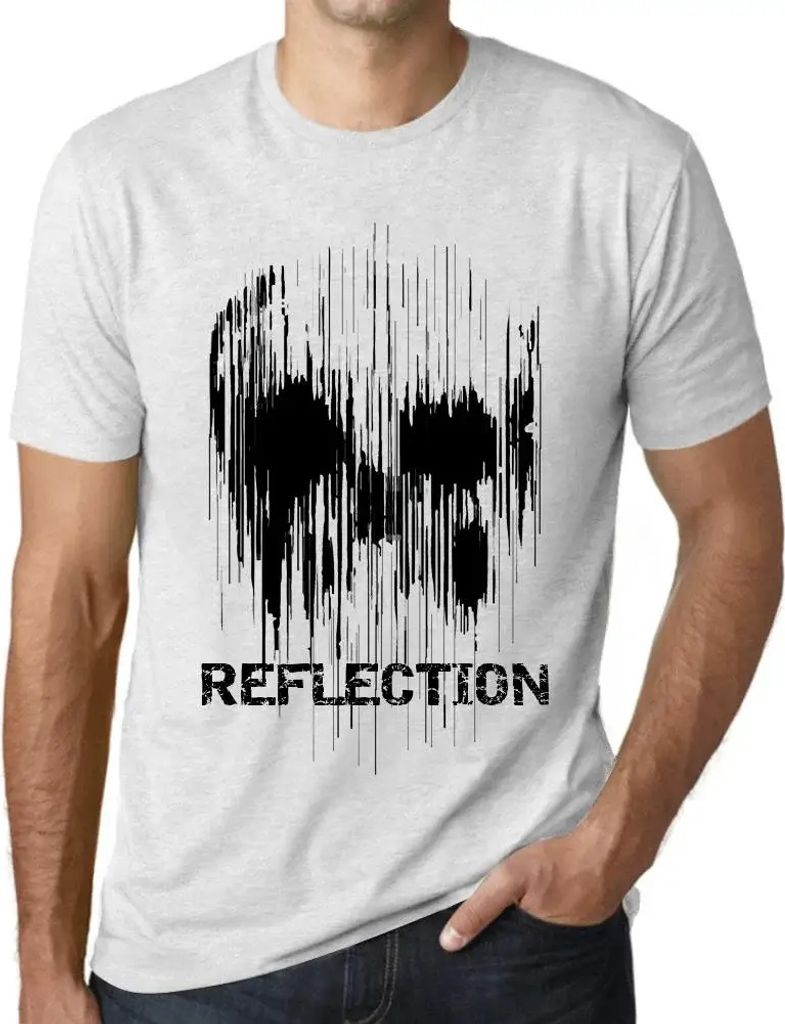 Herren Grafik T-Shirt Spiegelung des Schädels – Skull Reflection – Öko-Verantwortlich Vintage Jahrgang Kurzarm Lustige Druck Geburtstag Gesch...