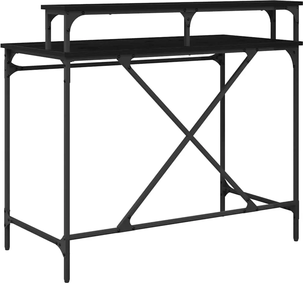 SYFAX™ Scrivania Computer 100x50x90 cm Nero: Legno Multistrato Moderno - 7
