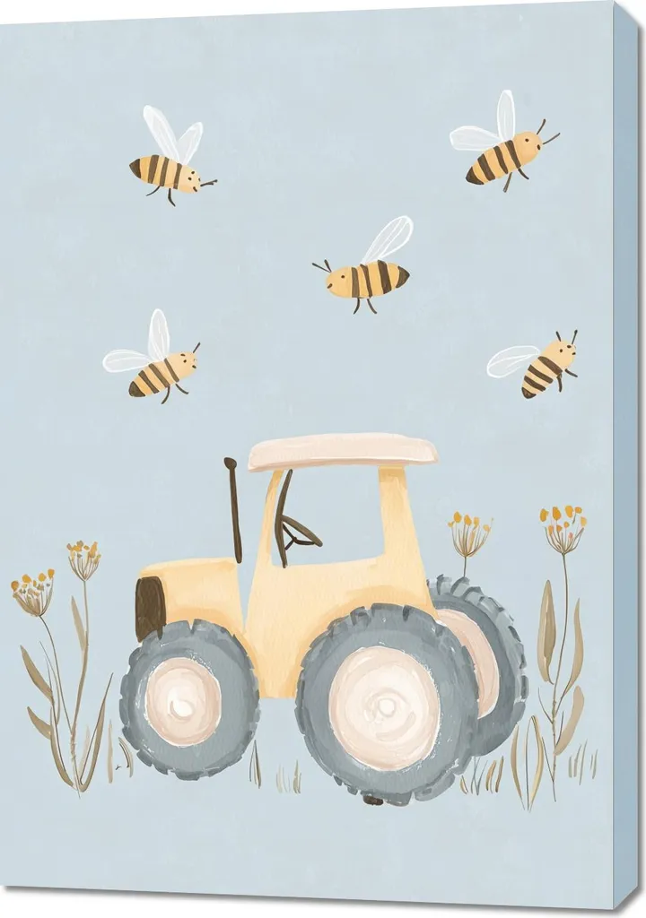 Quadro Canvas 70x100 Trattore per Bambini - Alta Risoluzione UV