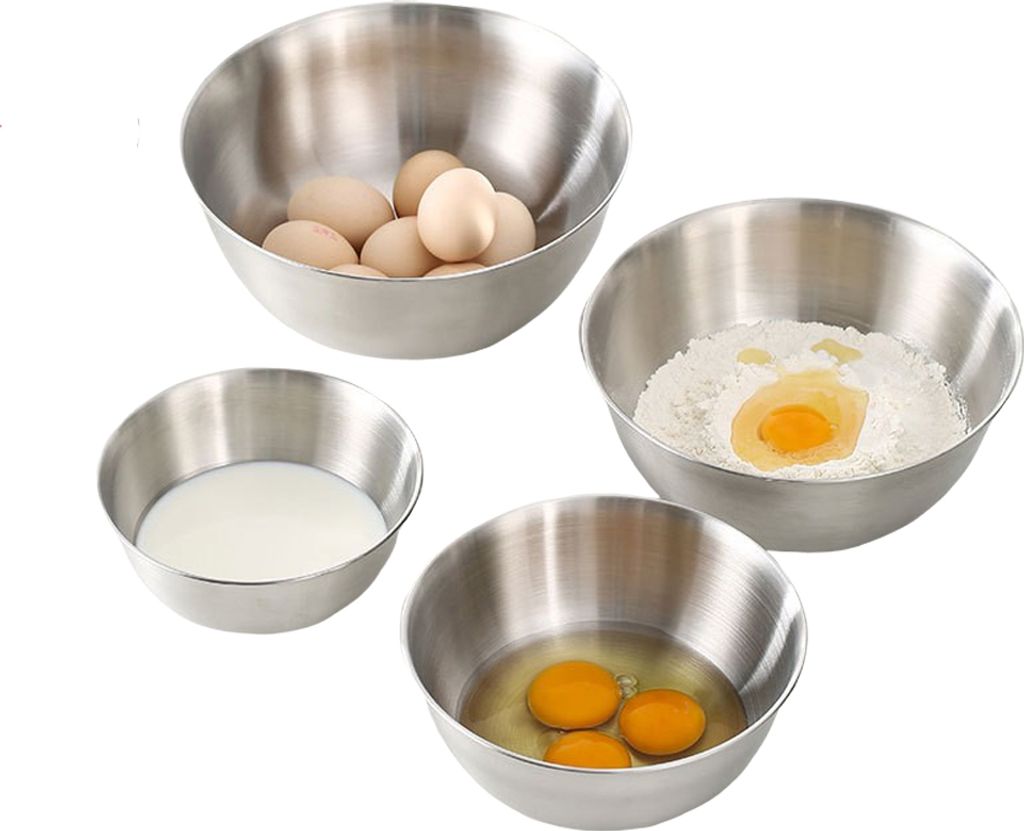 4er Set Rührschüssel aus Edelstahl - in 16, 19 , 22 und 28cm
