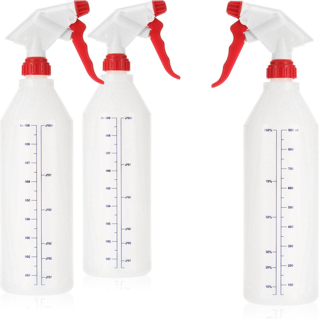 COM-FOUR 3x Sprühflasche mit Skala - Wasser-Pumpsprüher mit 28/400 Gewinde für Haushalt, Garten, Werkstatt, Auto - Zerstäuberflasche mit vers...