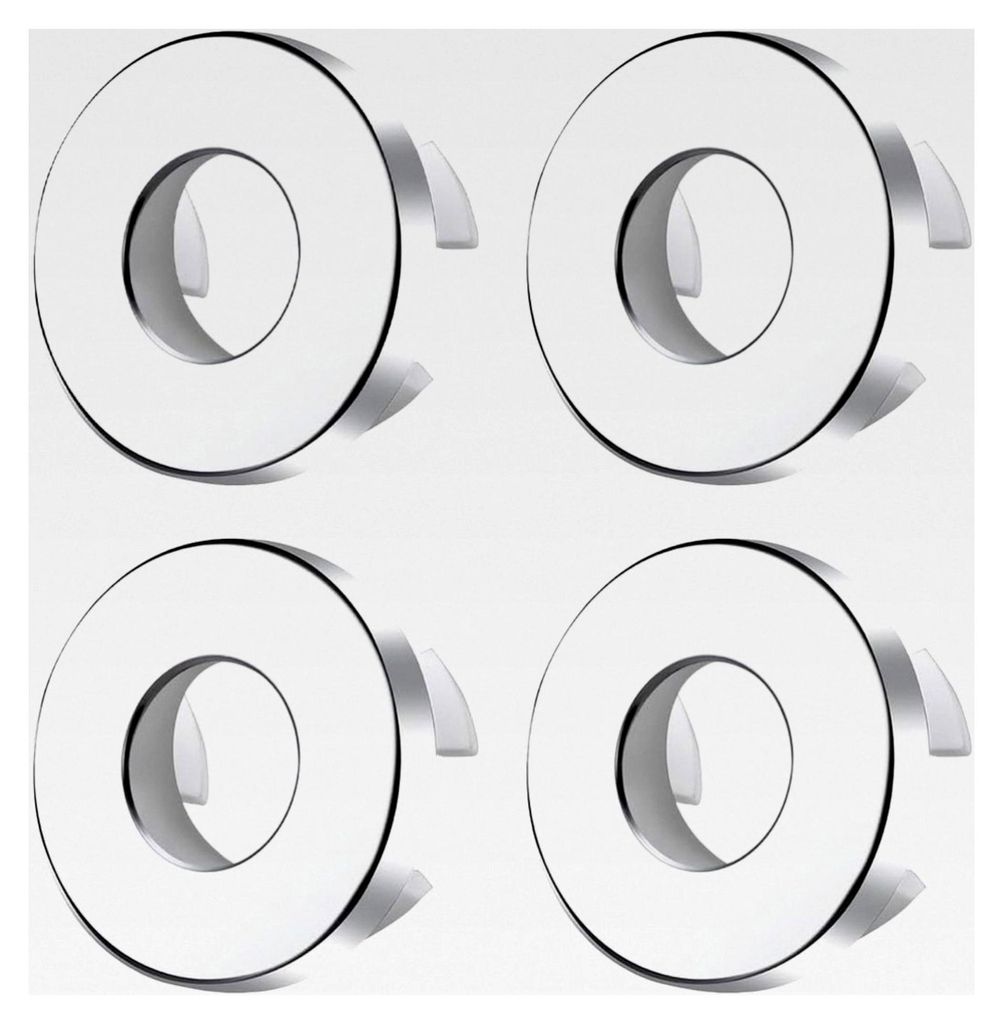 4 Stück Überlaufabdeckungen aus Silberkupfer für Waschtischlöcher mit einem Durchmesser von 22 mm bis 24 mm