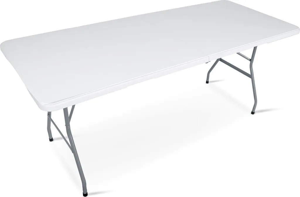 Grande table de buffet pliante 180cm blanche - Table d'appoint jardin - 7