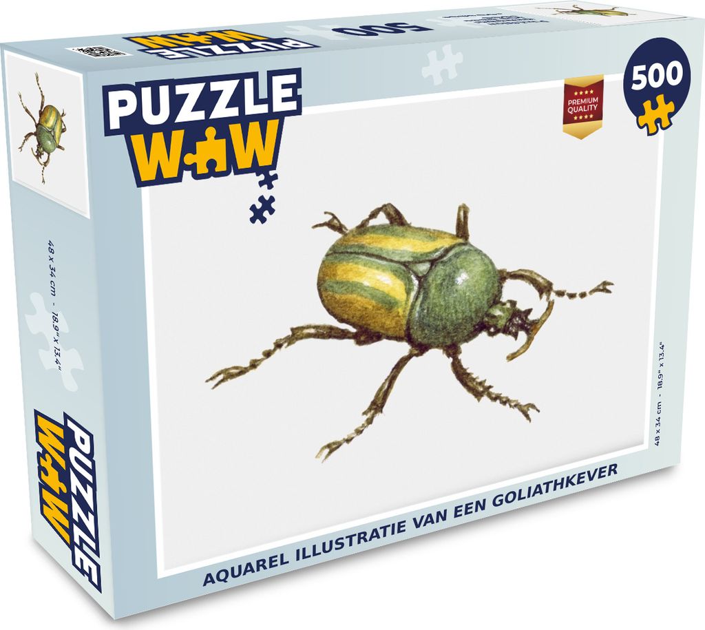 MuchoWow Puzzle 500 Teile Käfer - Insekten - Aquarell - 500 Teile - Kinder - Selberbauen - Puzzlespiele